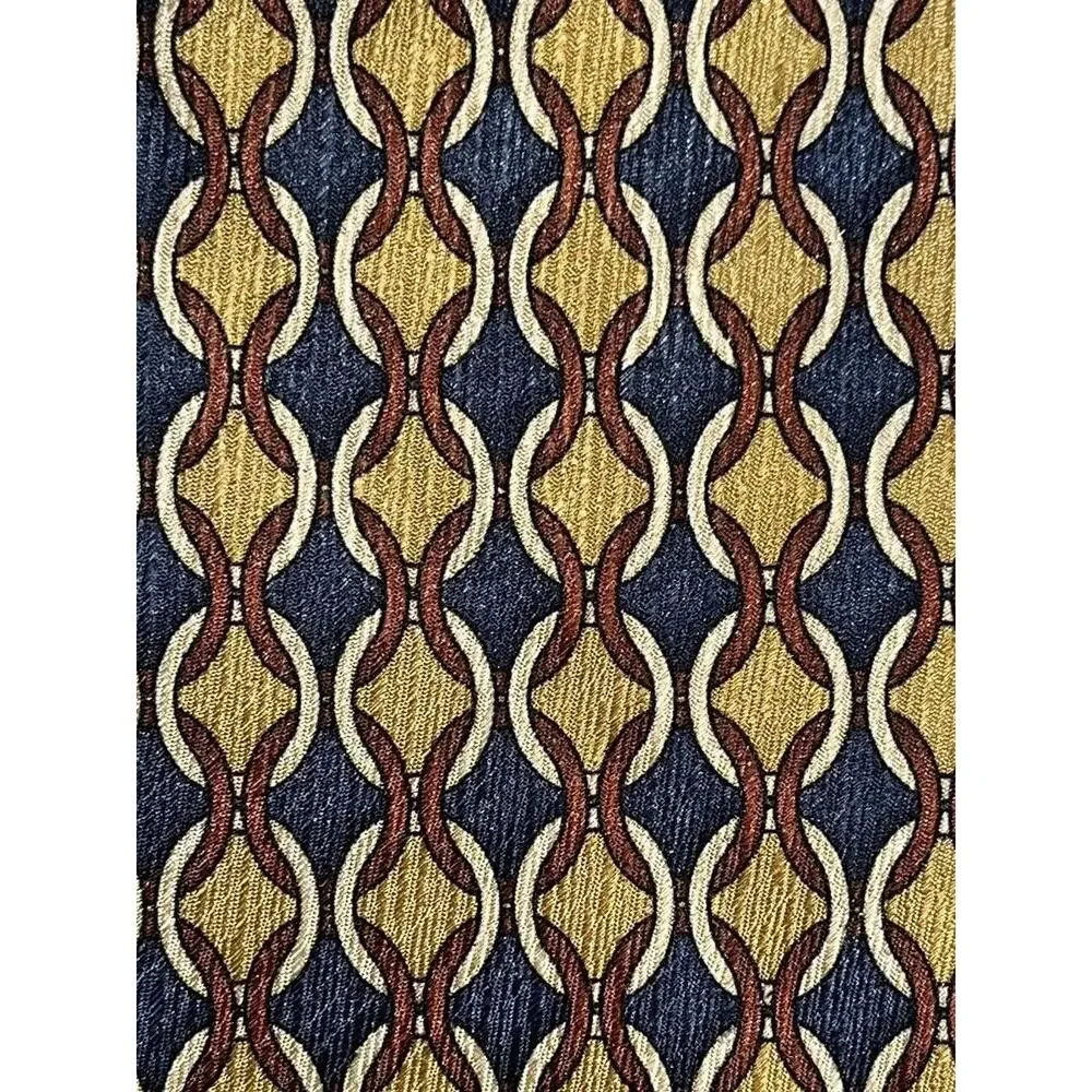 Lands' End Men's Ties Set Of Two 100% Silk Neck Ties Geometric‎ Blue Yellow EUC